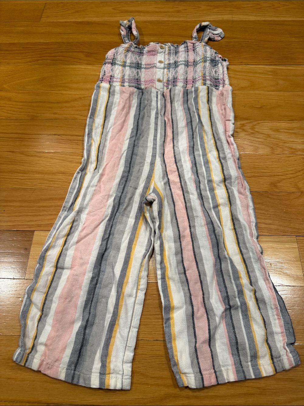Cat & Jack linen blend striped jumpsuit size 4t.